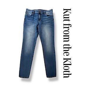 Kut from the Kloth Mia Mid Rise Toothpick Skinny Jeans Dark Wash Size 14 EUC!